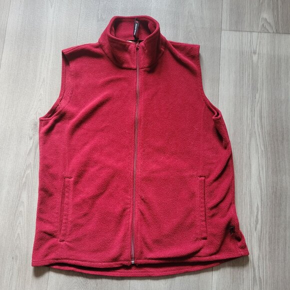 Woolrich Womens M Red Fleece Vest Zip-Up Sleeveless Outdoor Wear - Picture 3 of 5